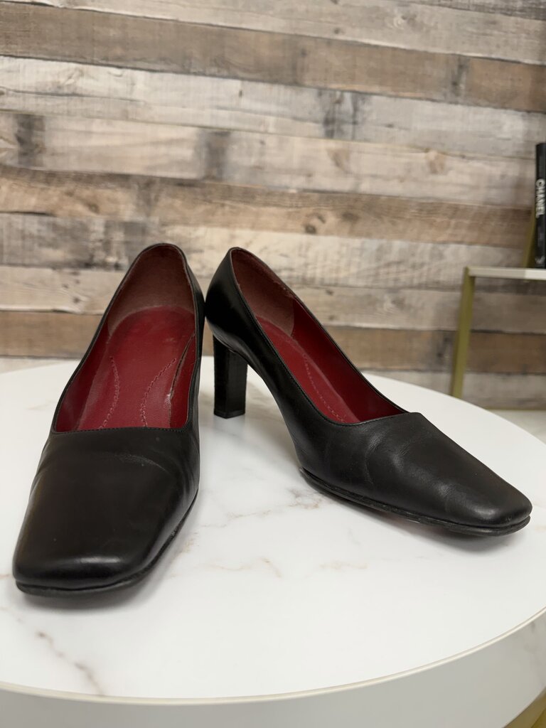 Lauren black leather pumps black 8.5 women TOPS