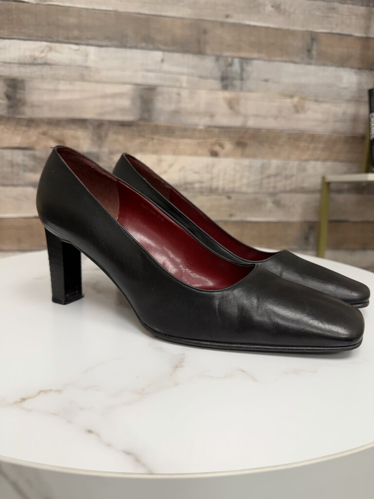Lauren black leather pumps black 8.5 women TOPS