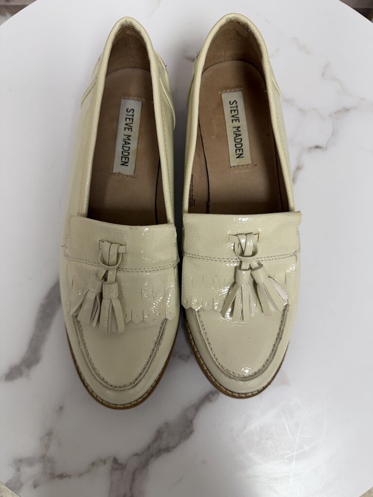 Steve Madden cream Meela tassel loafers