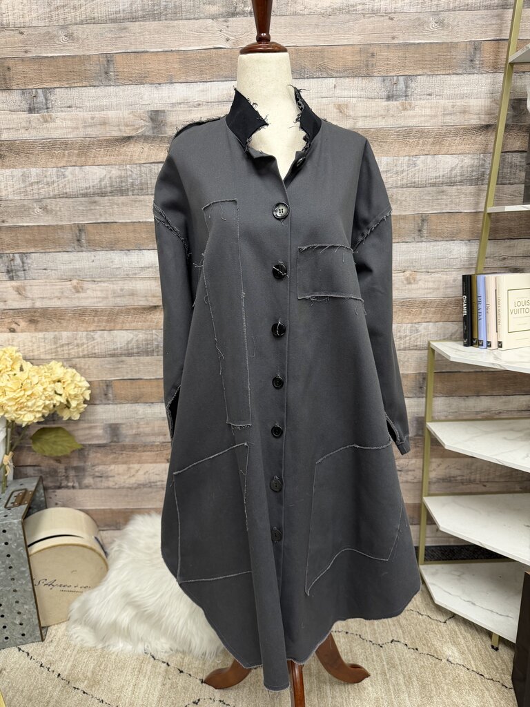 Square gray oversized shirt jacket NWT