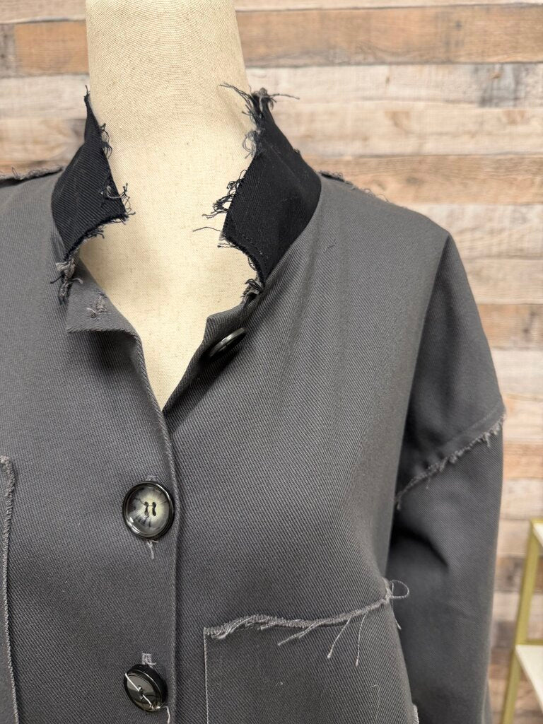 Square gray oversized shirt jacket NWT