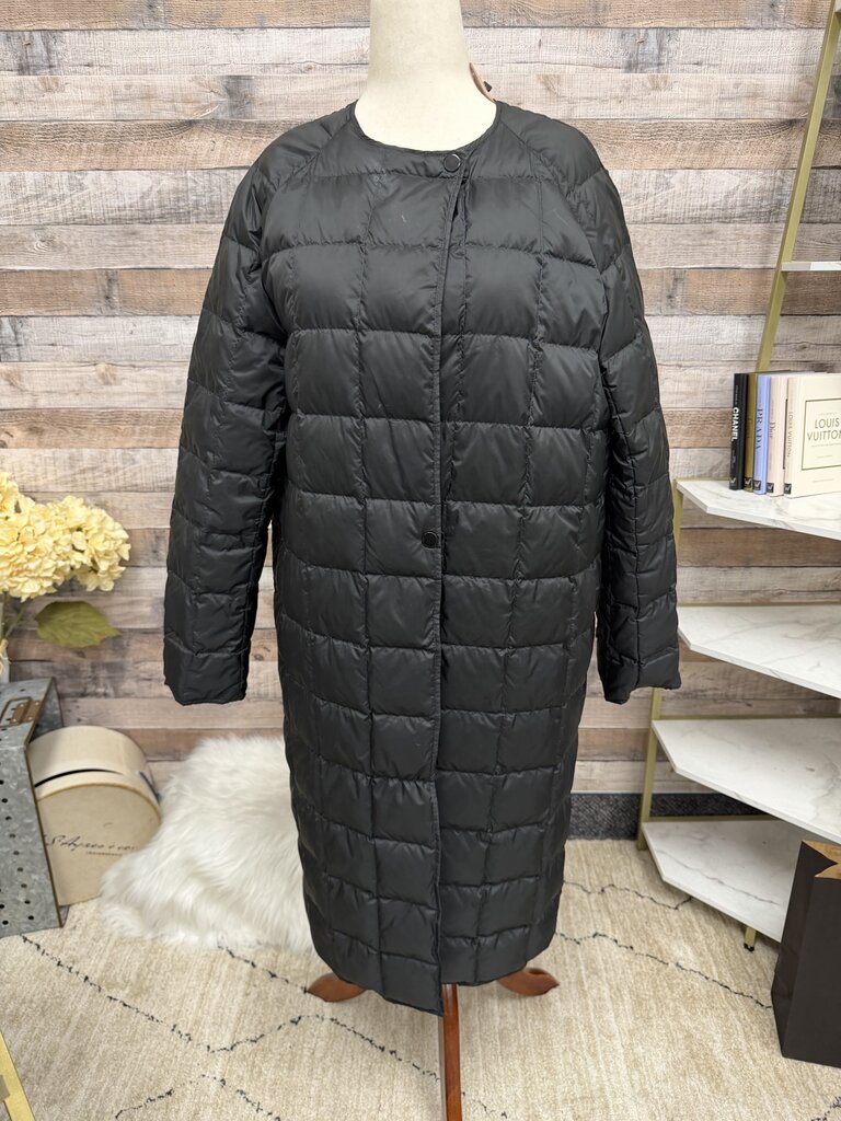 Theory black quilted down puffer long length coat Theory black small women JACKETS & COATS