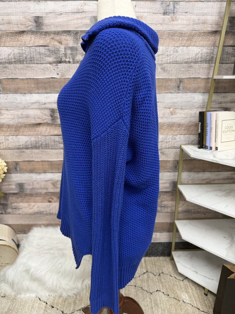 Lauren royal blue stand collar pullover sweater
