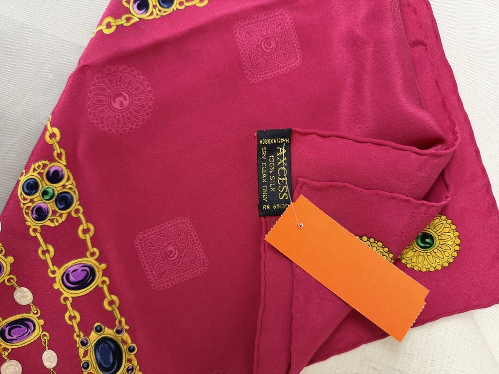 Axcess pink silk with jewel print scarf Axcess pink OS women ACCESSORIES