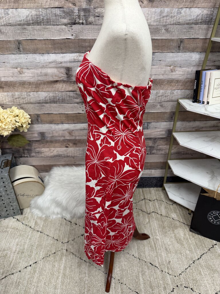 The Limited red hibiscus floral halter dress