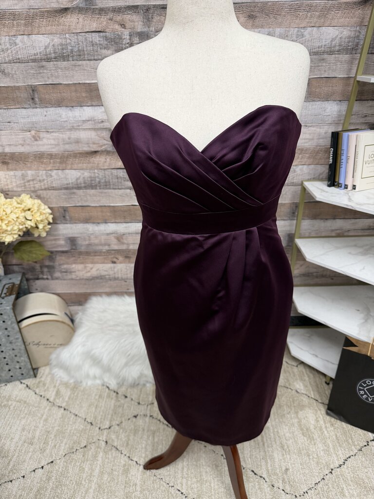 Alfred Angelo purple satin cocktail dress