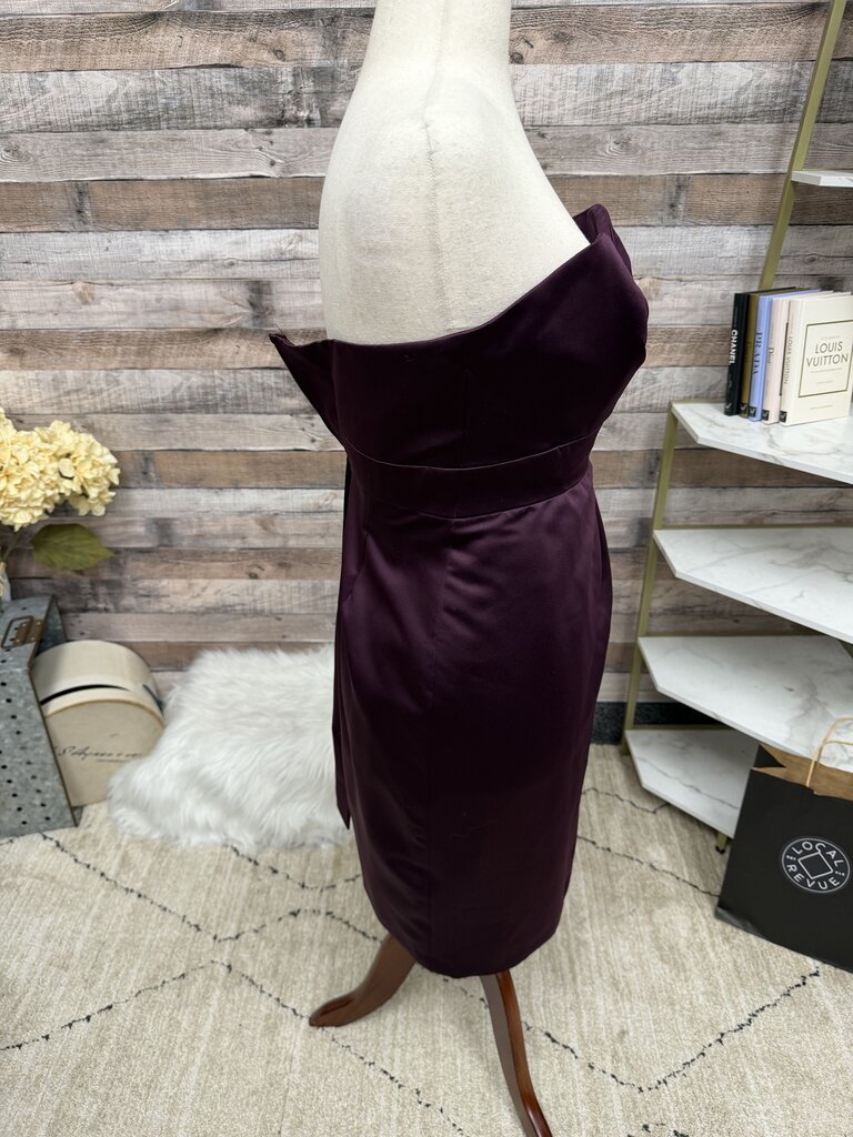 Alfred Angelo purple satin cocktail dress