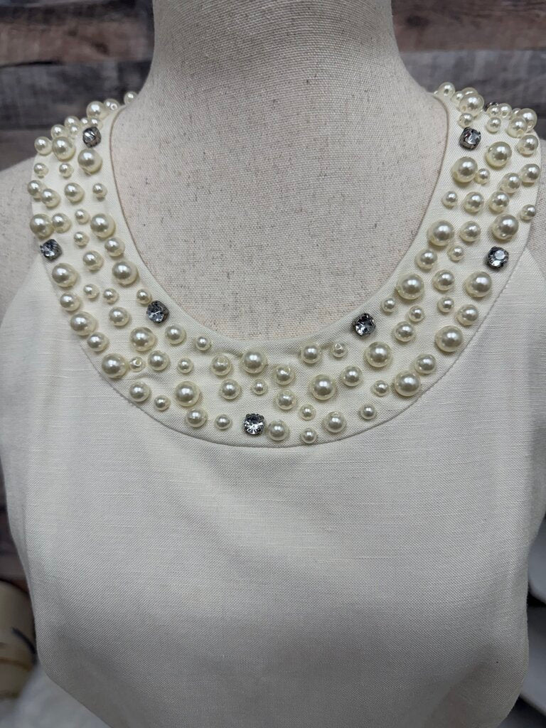 Jessica Howard white with pearl neckline