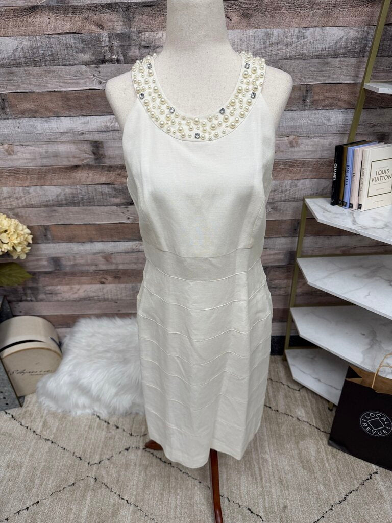 Jessica Howard white with pearl neckline