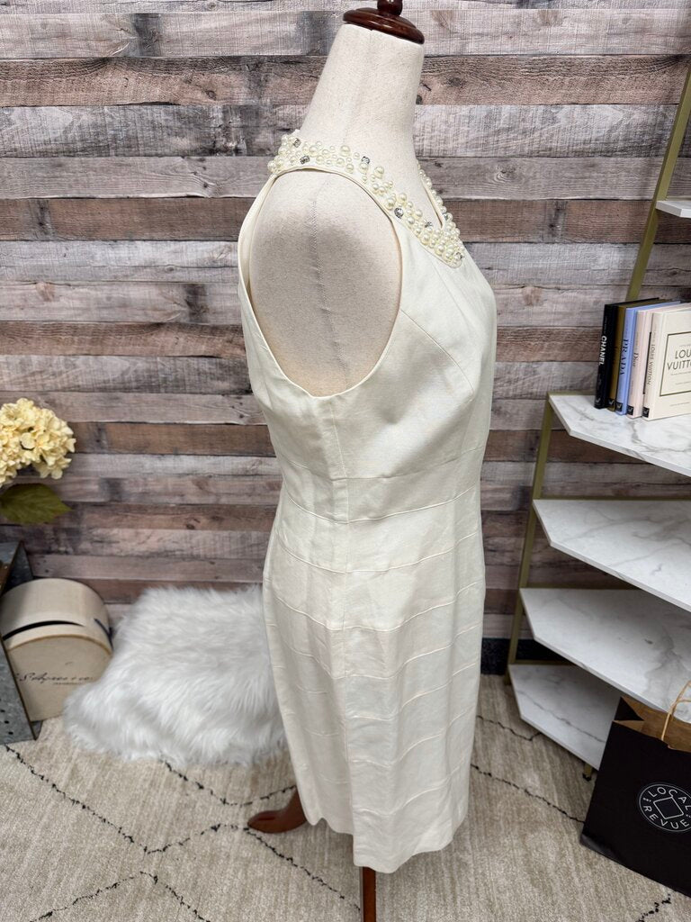 Jessica Howard white with pearl neckline