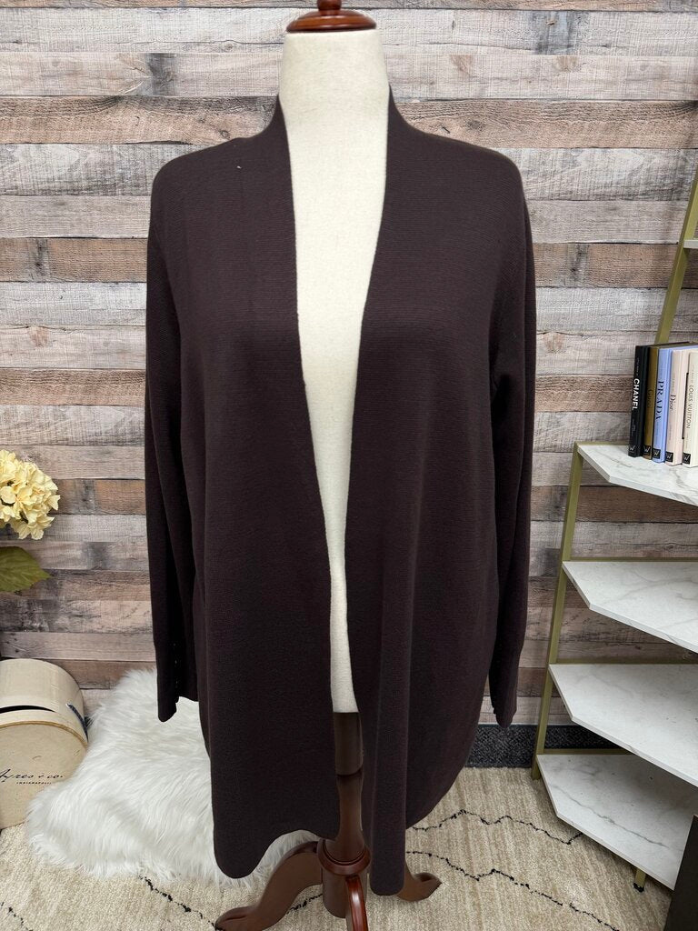 Cyrus brown open front cardigan