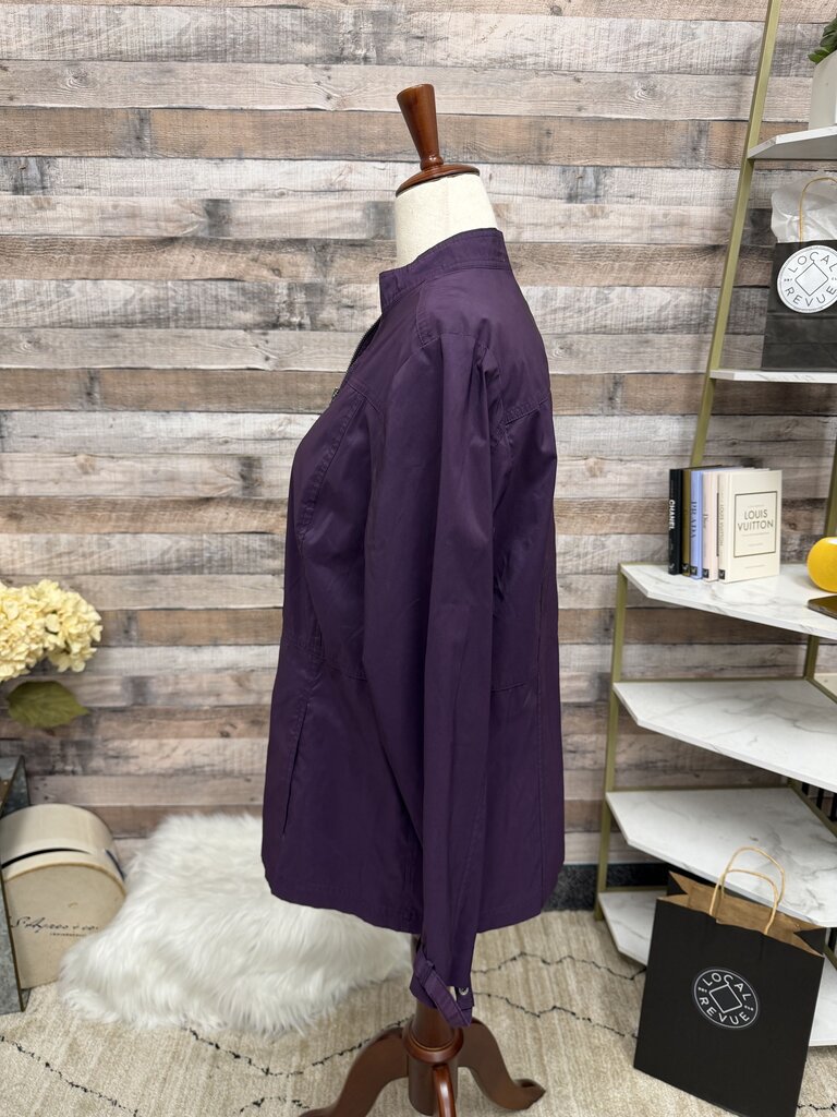 Chicos plum lightweight zip up jacket