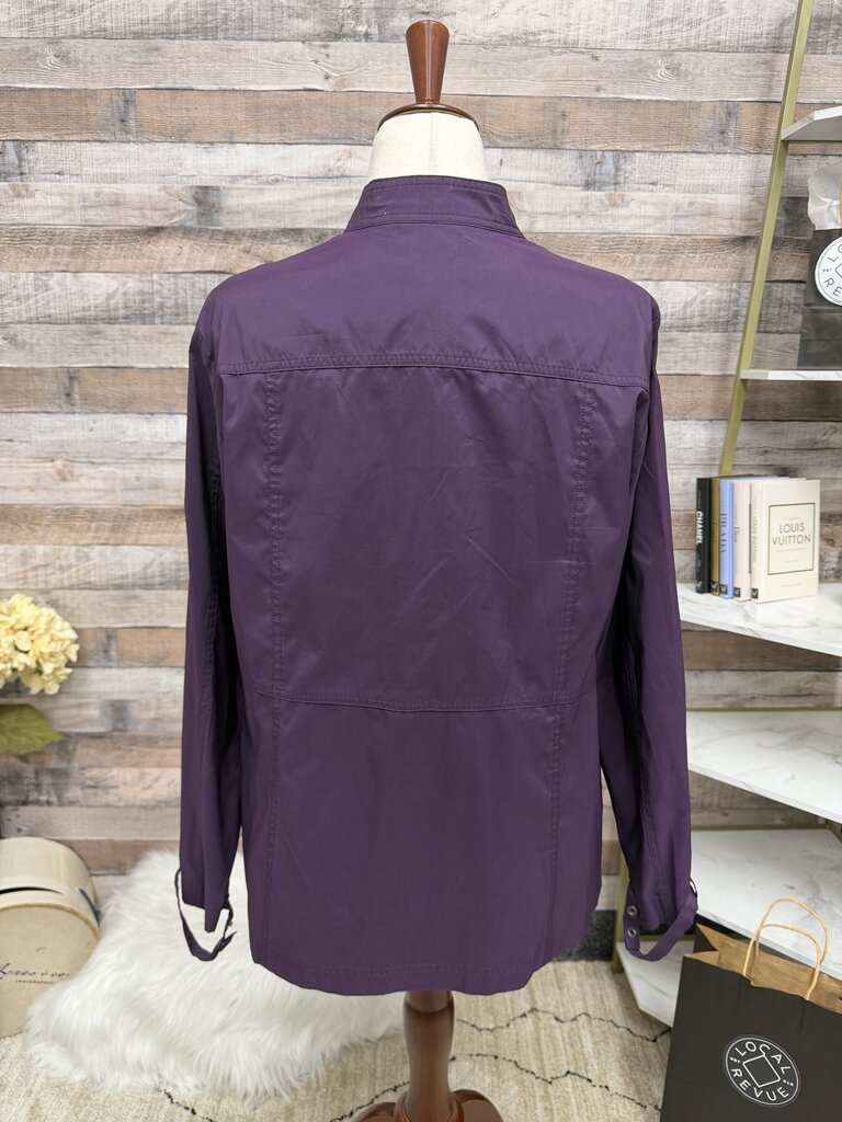 Chicos plum lightweight zip up jacket