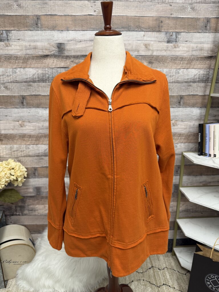 Two Dog Island orange zip up with buttons