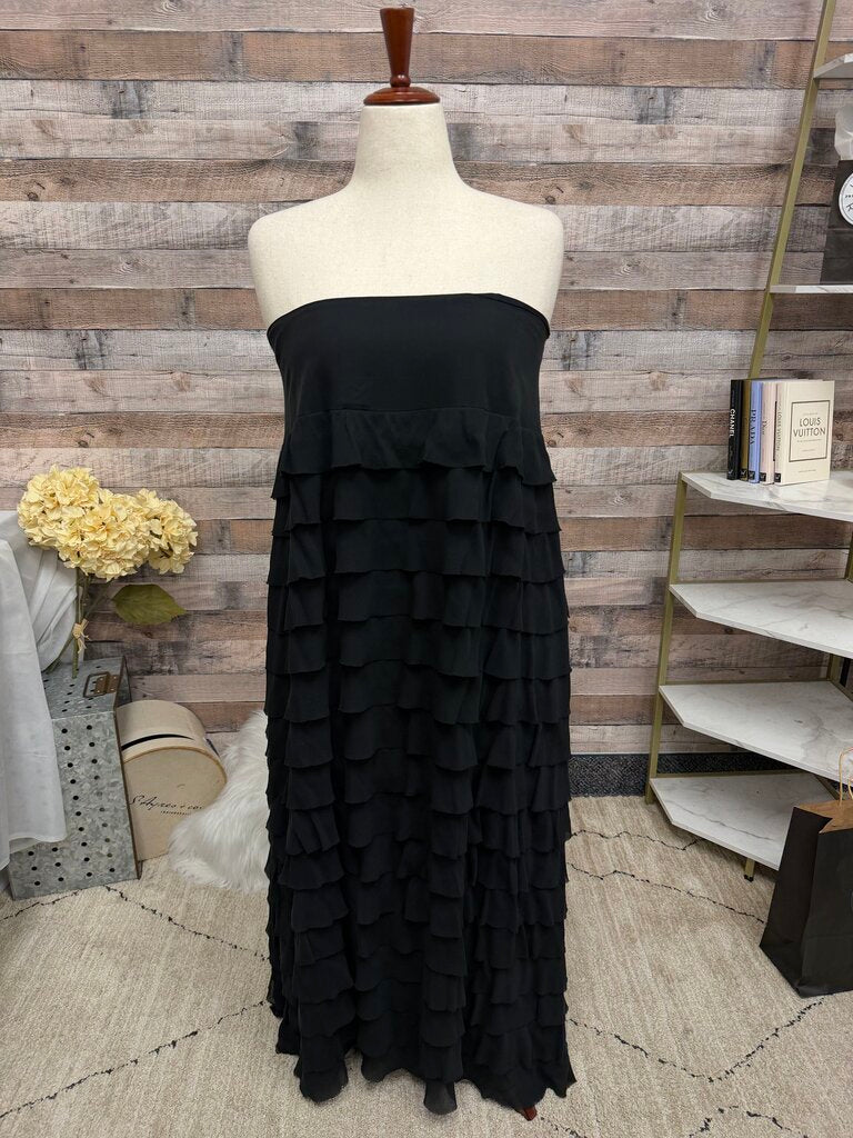 Talbot's black tiered ruffle dress