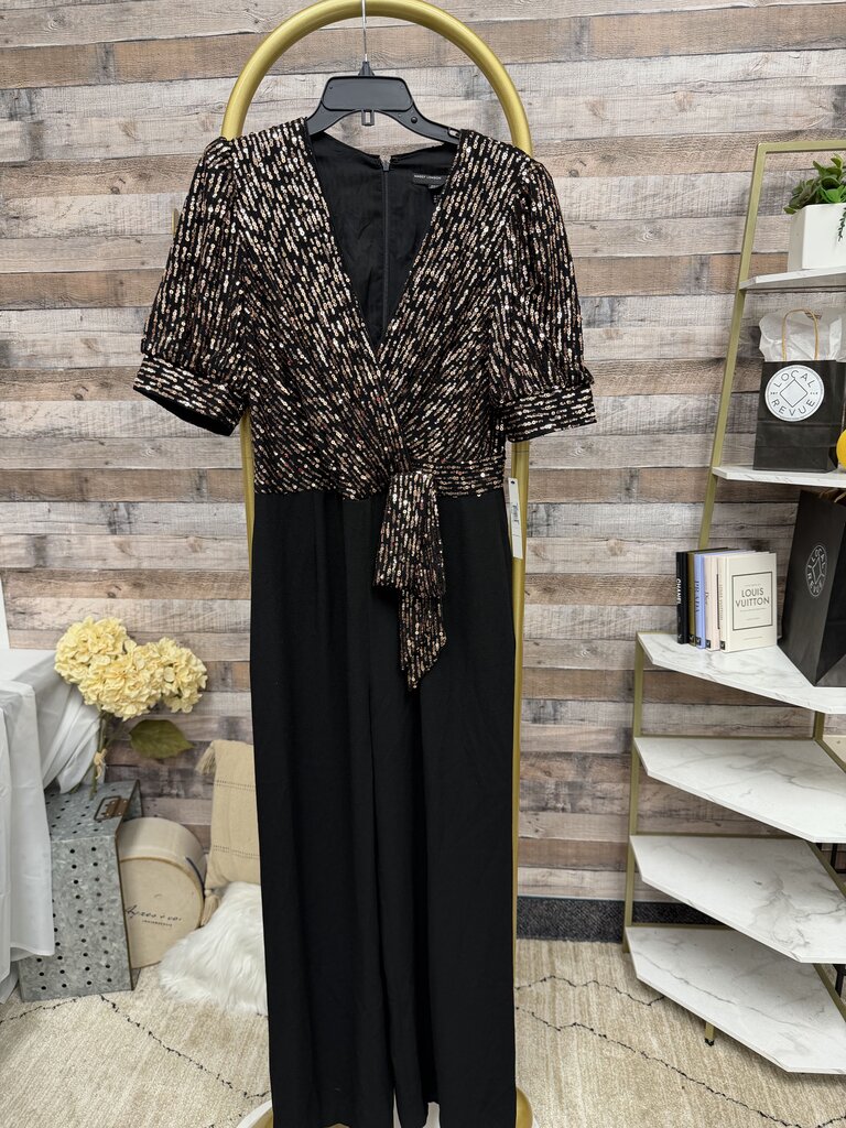 Maggie London black with gold sequin jumpsuit NWT Maggie London black/gold 10 women JUMPSUITS/ROMPERS