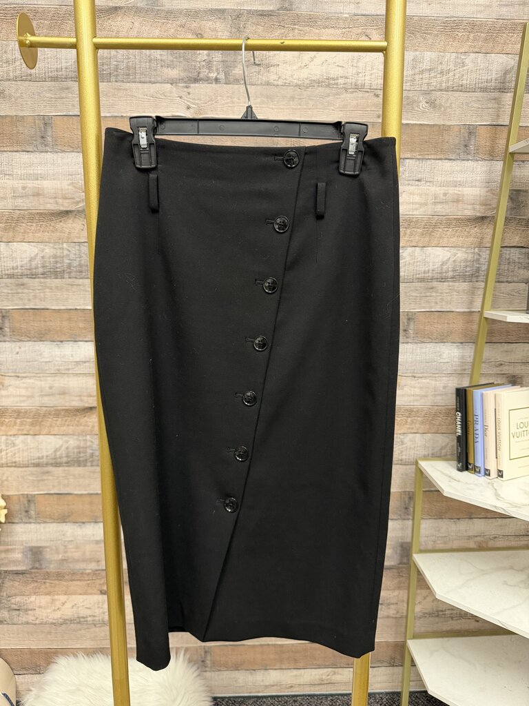 White House Black Market black bottom front wrap style skirt Black House White Market black 4 women SKIRTS