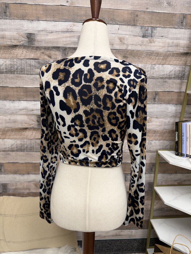 Atelier animal print cropped long sleeve