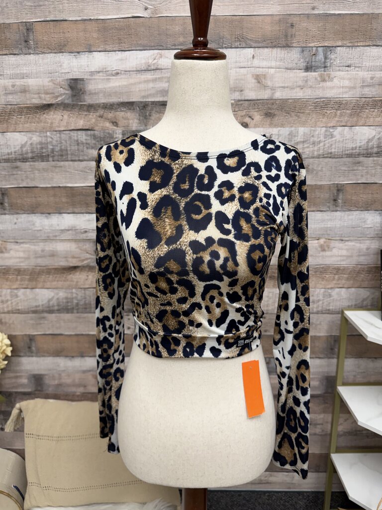 Atelier animal print cropped long sleeve