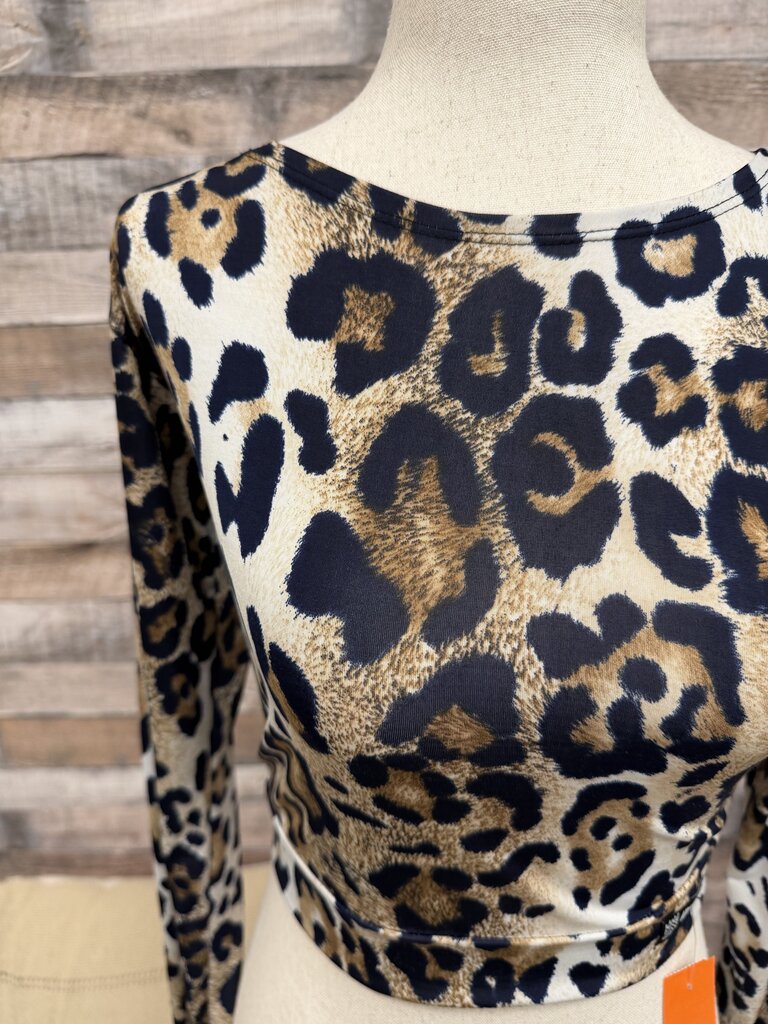 Atelier animal print cropped long sleeve