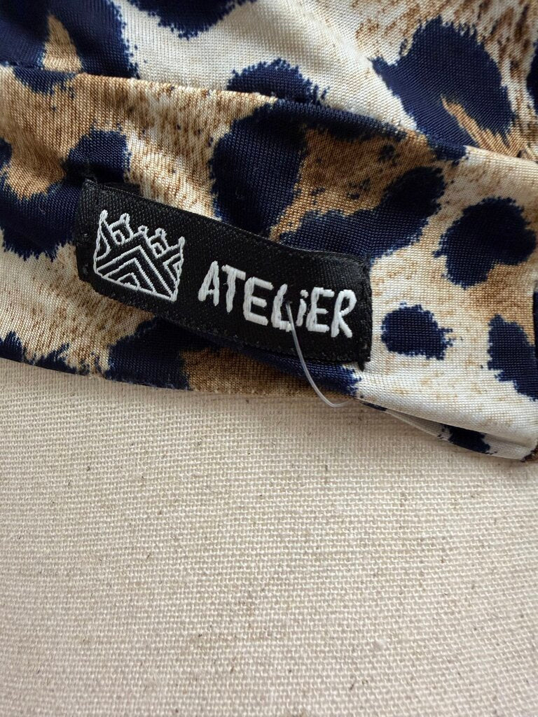 Atelier animal print cropped long sleeve