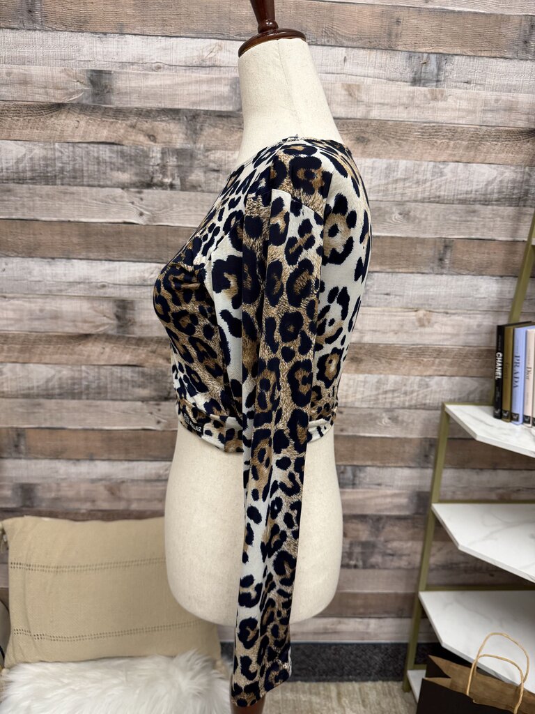 Atelier animal print cropped long sleeve