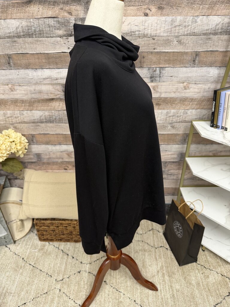 Stylus black cowlneck sweatshirt with zip sides Stylus black S women TOPS