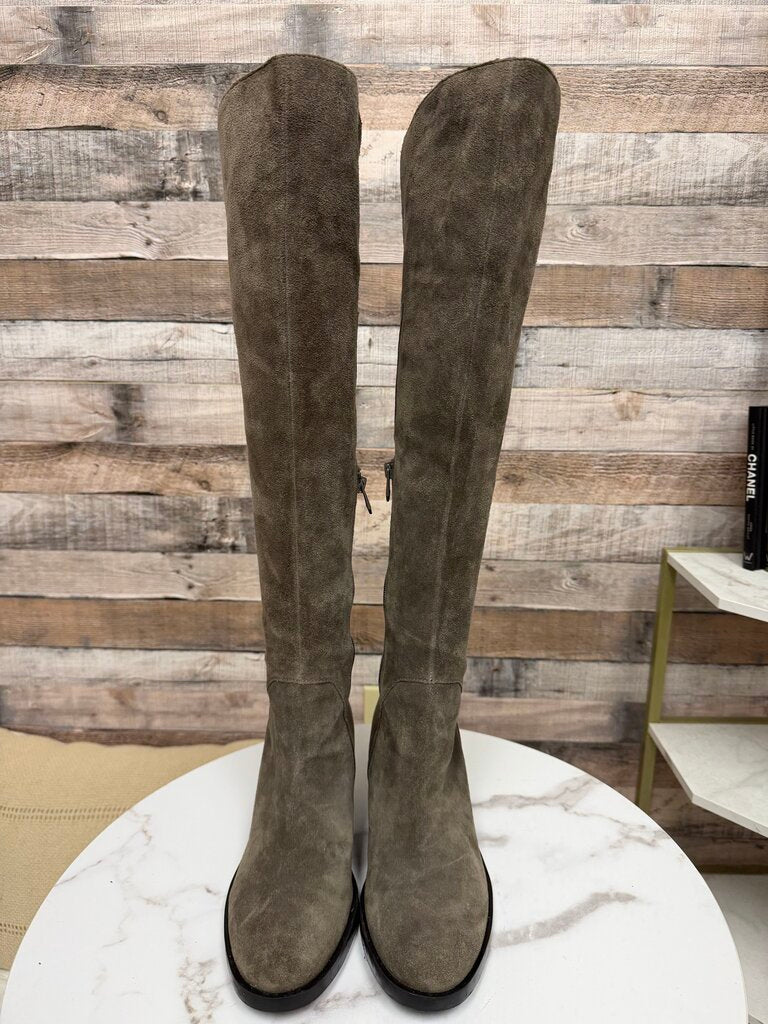 Naya gray faux suede over the knee boot