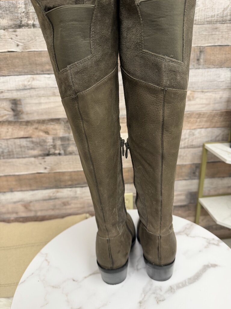 Naya gray faux suede over the knee boot
