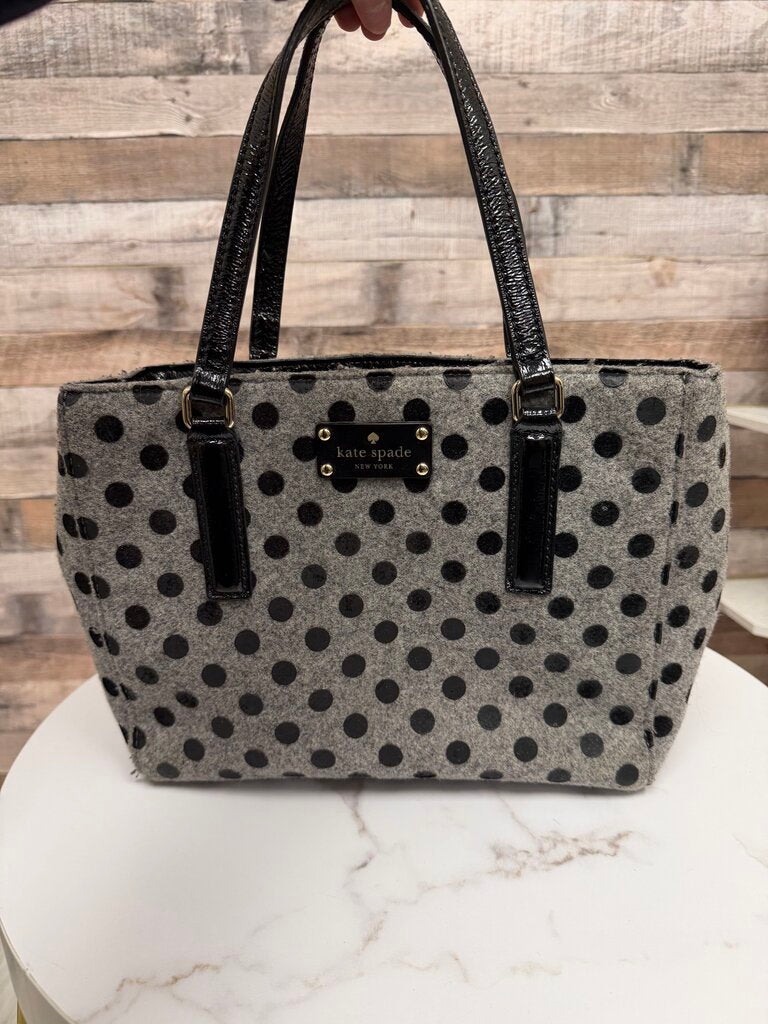 Kate Spade gray with polka dots tote bag
