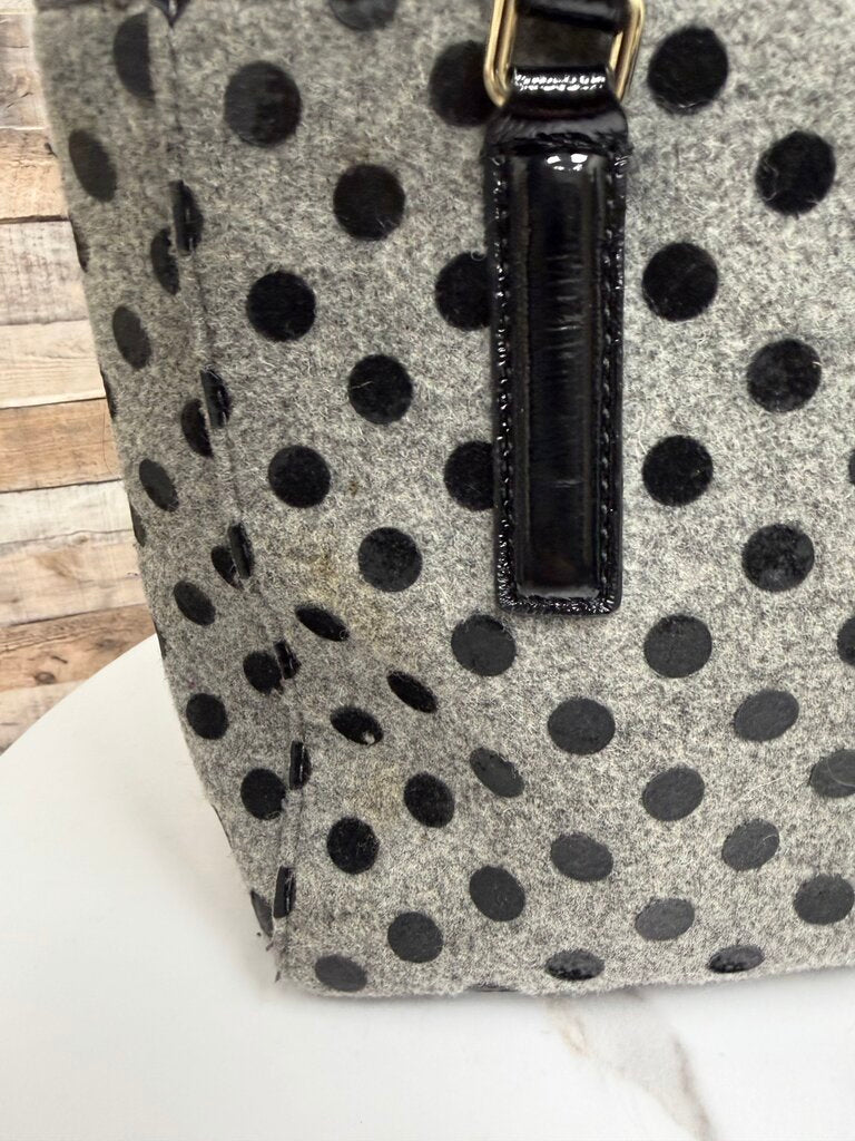Kate Spade gray with polka dots tote bag