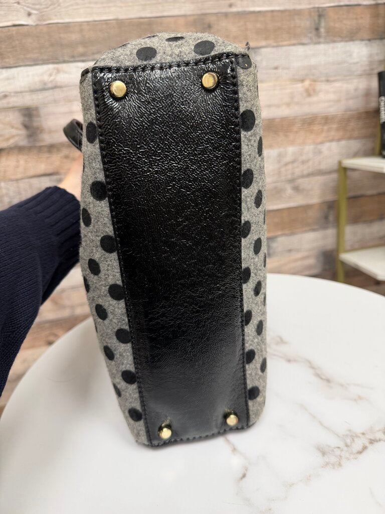 Kate Spade gray with polka dots tote bag