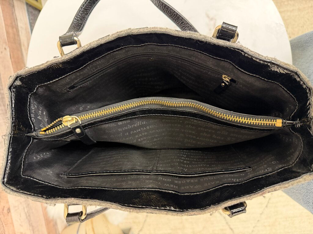 Kate Spade gray with polka dots tote bag