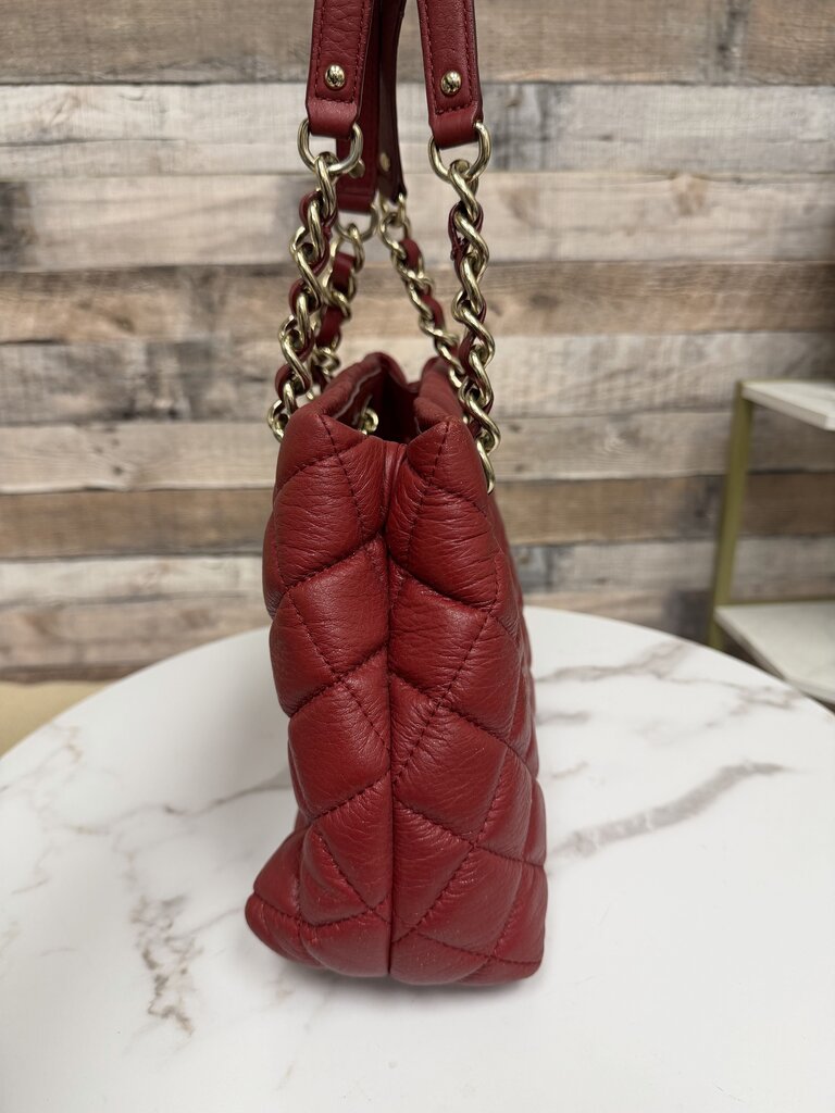 Kate Spade red quilted leather shoulder bag
