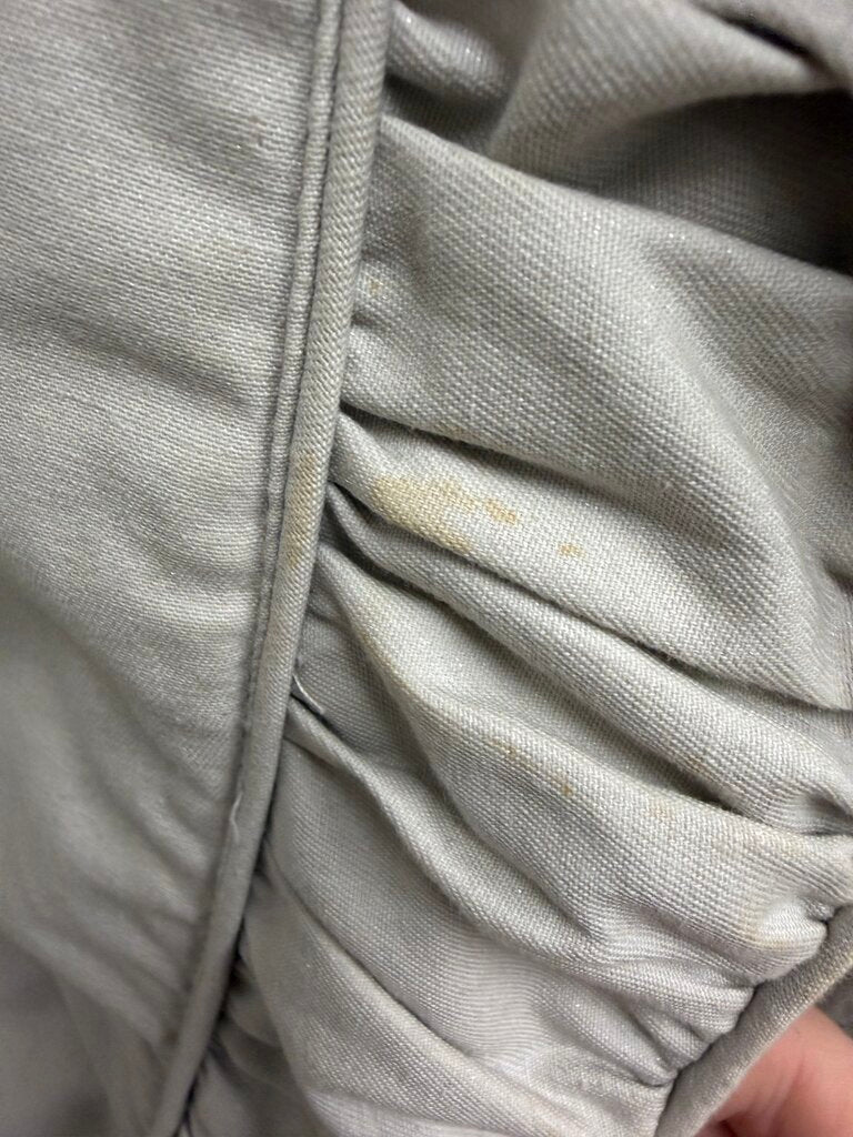 Luii beige ruffle 3/4 length sleeve bottom up jacket