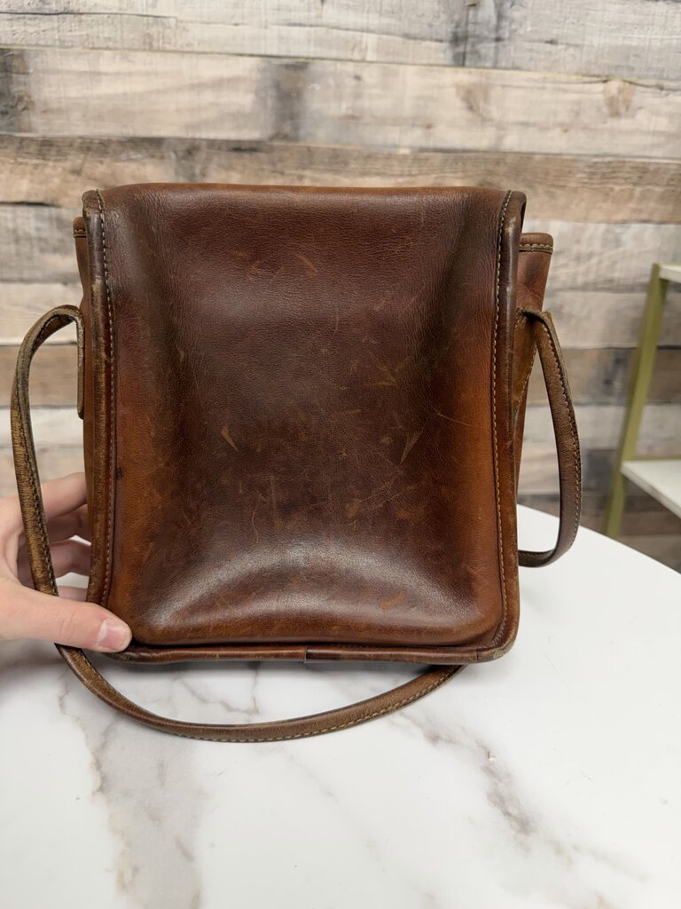 Coach brown vintage leather Compact Pouch 9620 crossbody pouch