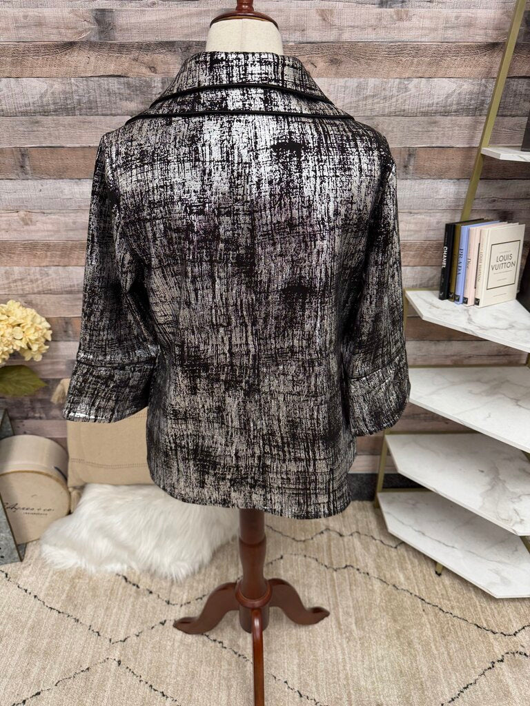 Drapers and Damons metallic black and silver Blazer jacket