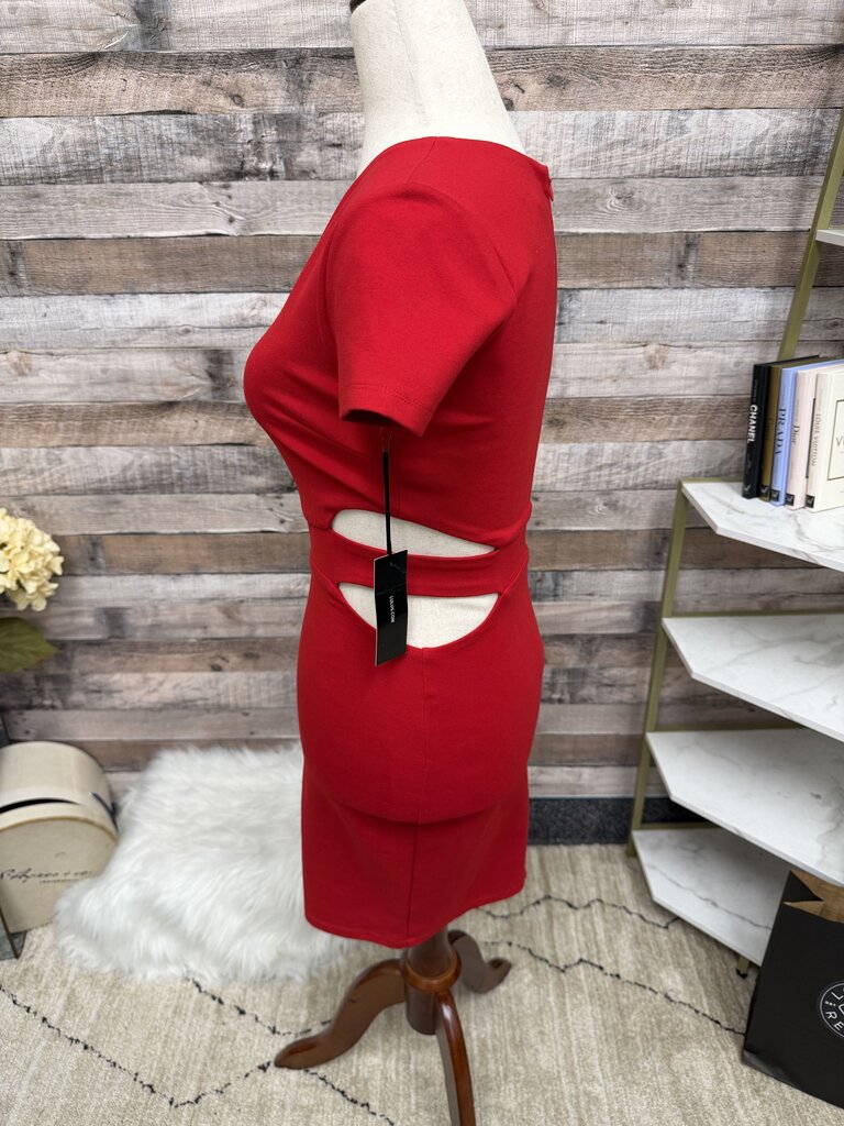 Lulu's Red Feeling the Heat dress with side cutout NWT