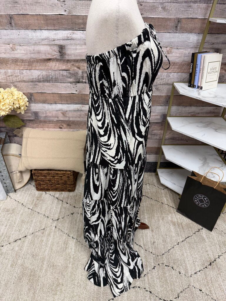 New York & Co. black/white strapless tiered dress New York & Company Black/White S women DRESSES