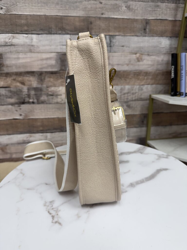 Style & Co.cream faux leather crossbody bag NWT