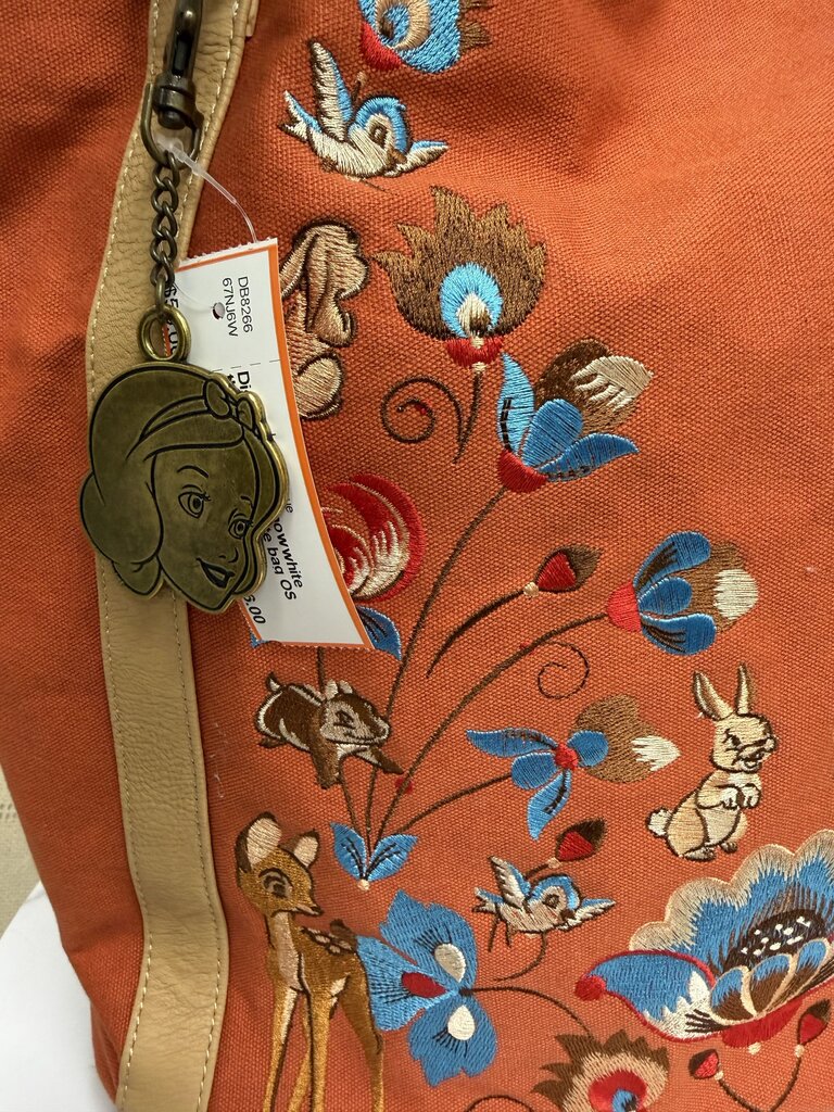 Disney orange Snowwhite themed canvas tote bag