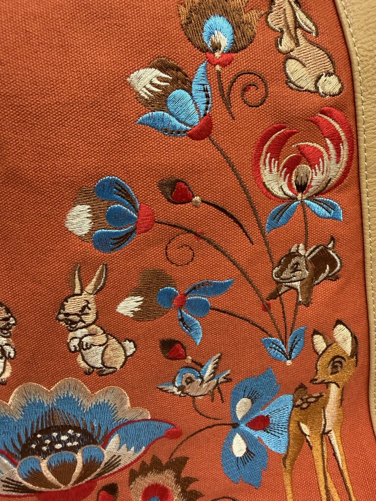 Disney orange Snowwhite themed canvas tote bag