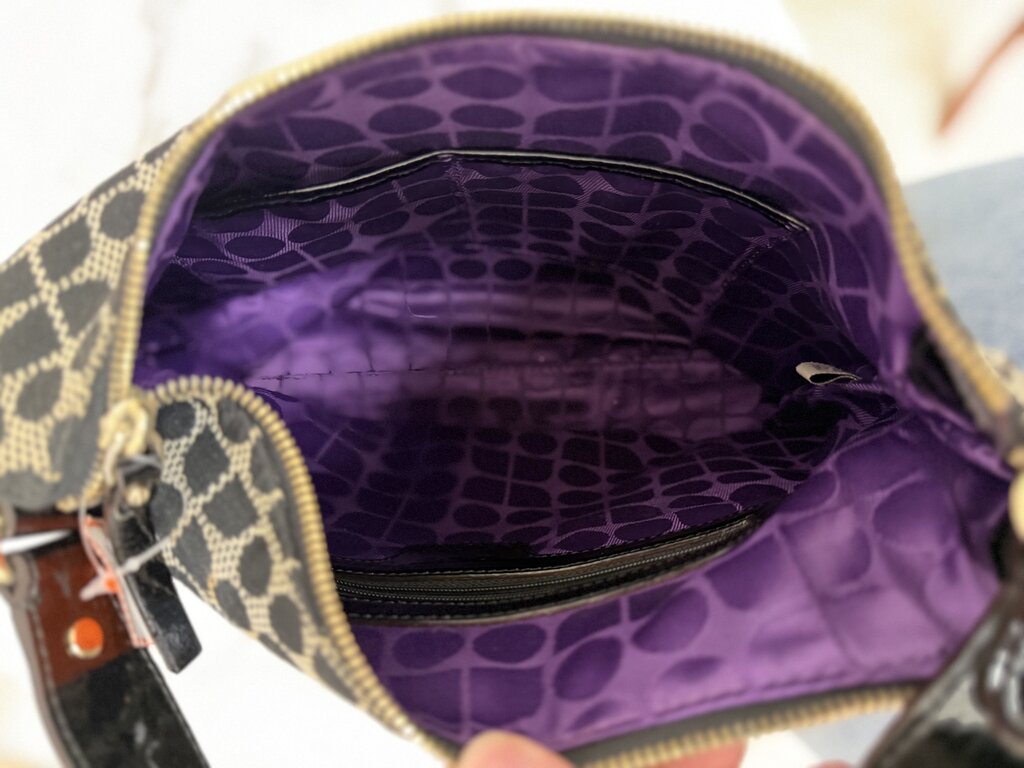 Kate Spade black/cream Noel Serena Hobo shoulder bag