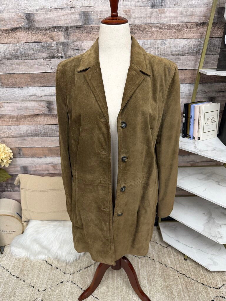 Banana Republic Suede Leather Jacket /w Buttons