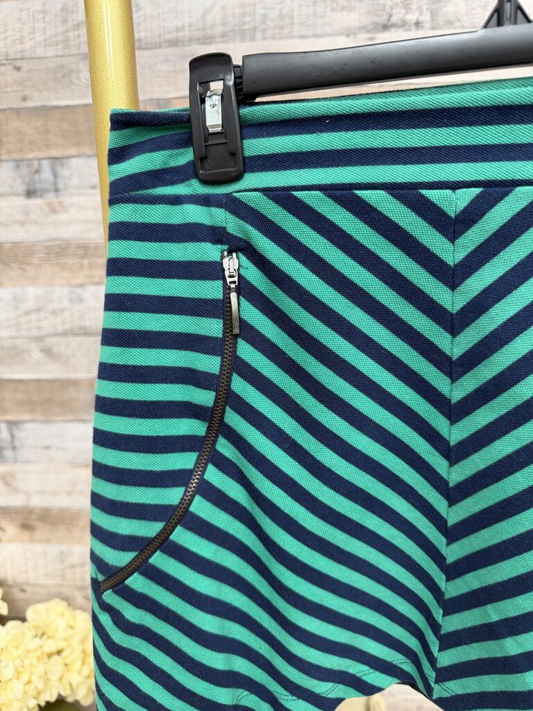 Zara Blue/Green Chevron Pattern Mini Skirt
