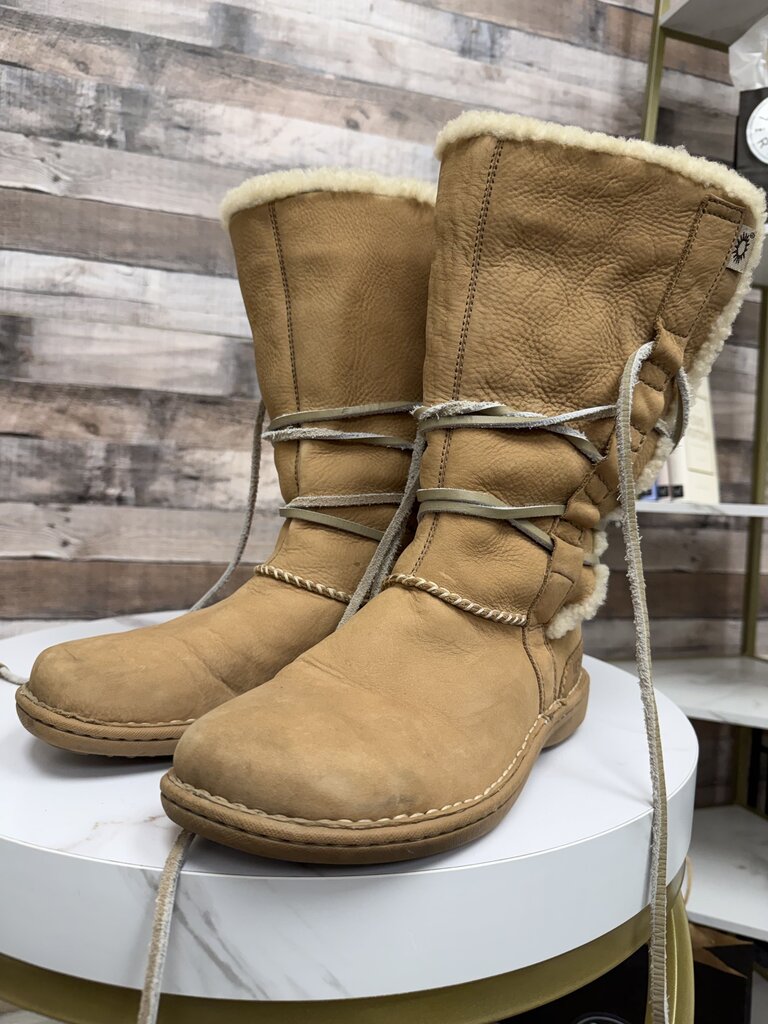 UGG Tan Catalina Tall Lace-Up Boots UGG tan 10 women BOOTS