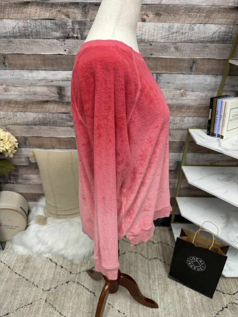 American Eagle Pink Ombre Terry Long Sleeve Pullover