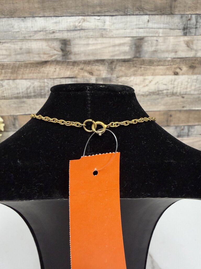 Gold Tone W/ Clear Round Pendant Necklace Gold OS women ACCESSORIES