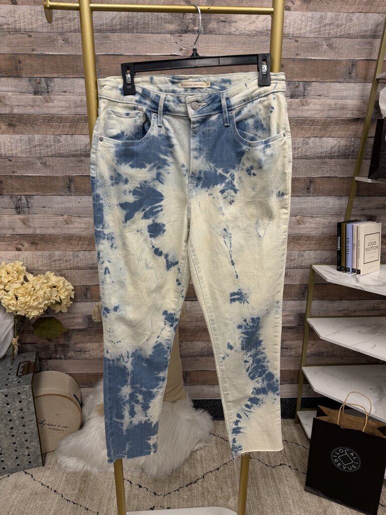 Levis Light Tie-Dye 721 High Rise Skinny Ankle