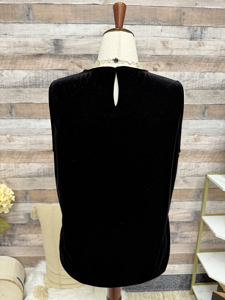 Vineyard Vine Black Velvet Sleeveless Top